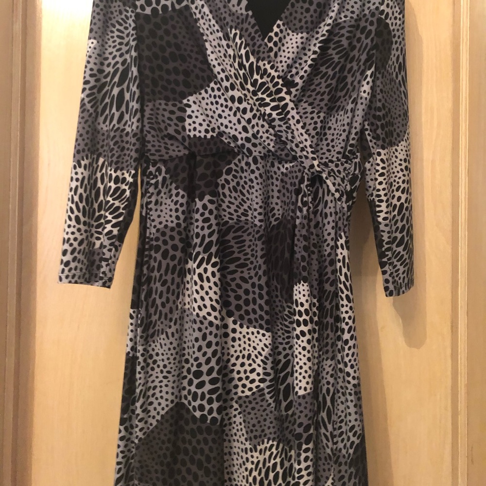 Anne Klein long sleeve wrap dress